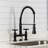Kingston Brass Essex Double-Handle 2-Hole Deck-Mount Pre-Rinse Bridge Kitchen Faucet-110550787