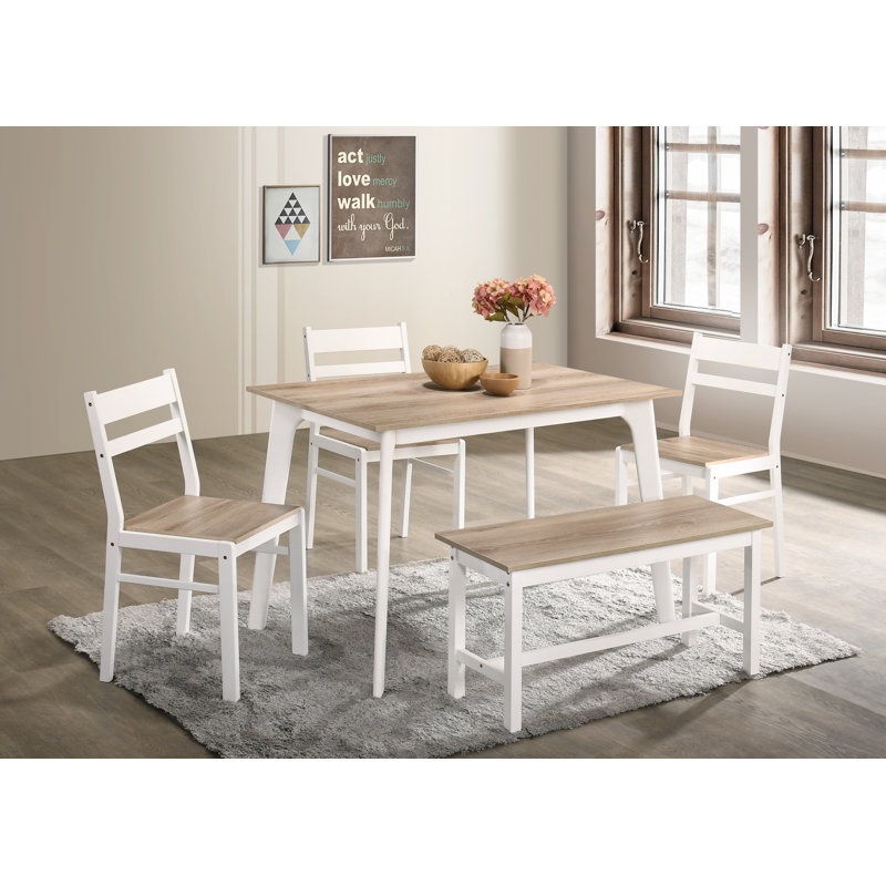 Dining Set, Natural/White