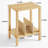 Bamboo Record Player Stand With 2-Tier Vinyl Storage For Up To 100 Albums, Multi-Functional Display Shelf And End Table For Living Room Or Bedroom