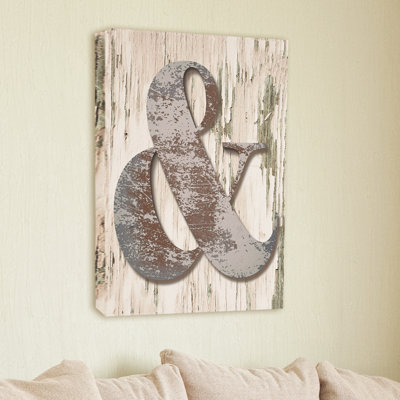 «Distress Wood and Patina Ampersand» par Daphne Polselli, reproduction d'art textuel sur toile