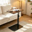 C Shaped Side Table, Small End Table with Adjustable Height and Metal Base for Living Room, Bedroom, Rustic Brown