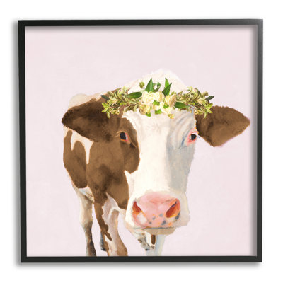 «Country Farm Cow White Flower Crown Boho», impression