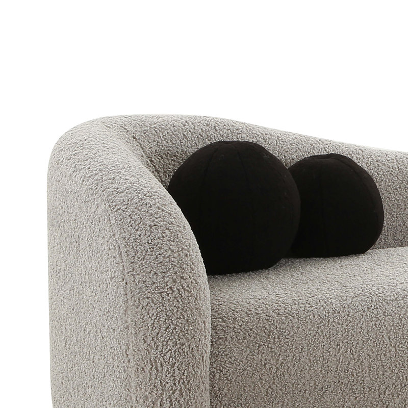Tov Furniture Leonie Grey Faux Shearling Sofa, Gray Faux Shearling