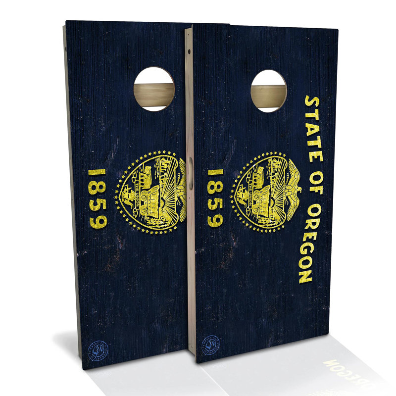 Ensemble de 2 panneaux de cornhole 2 'x 4' avec étui et lumières, Oregon