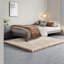 Lit escamotable grand format compact, contreplaqué gris et panneau de fibres à densité moyenne pour le bureau à domicile