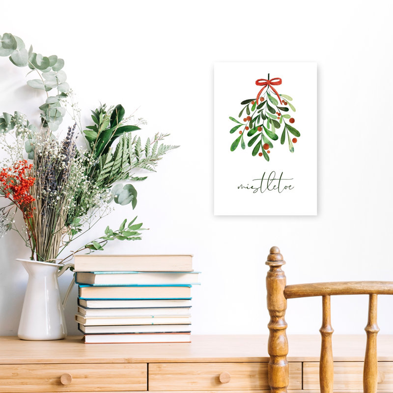 Christmas Mistletoe Abstract Contemporary Landscape Nature Wall Art Print, 45.72cm H x 30.48cm W