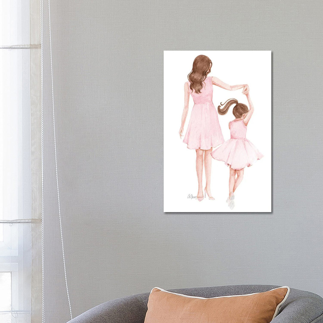 Mom And Daughter Dance von Style Of Brush - Gallery-Wrapped Canvas Giclée