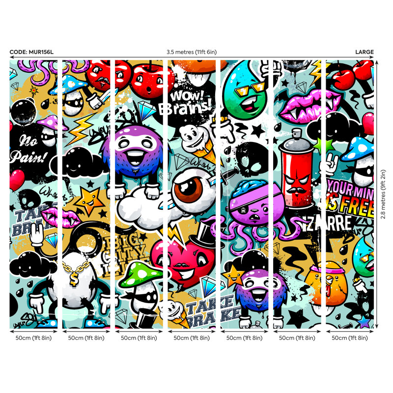 Holmes Wall Mural, 280cm L x 350cm W