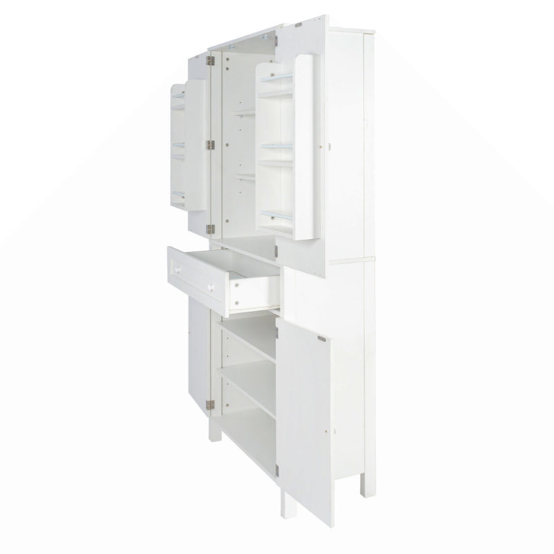 Garde-manger de 70,87 po de hauteur, armoire de rangement, armoire de cuisine, tiroir et tablettes réglables