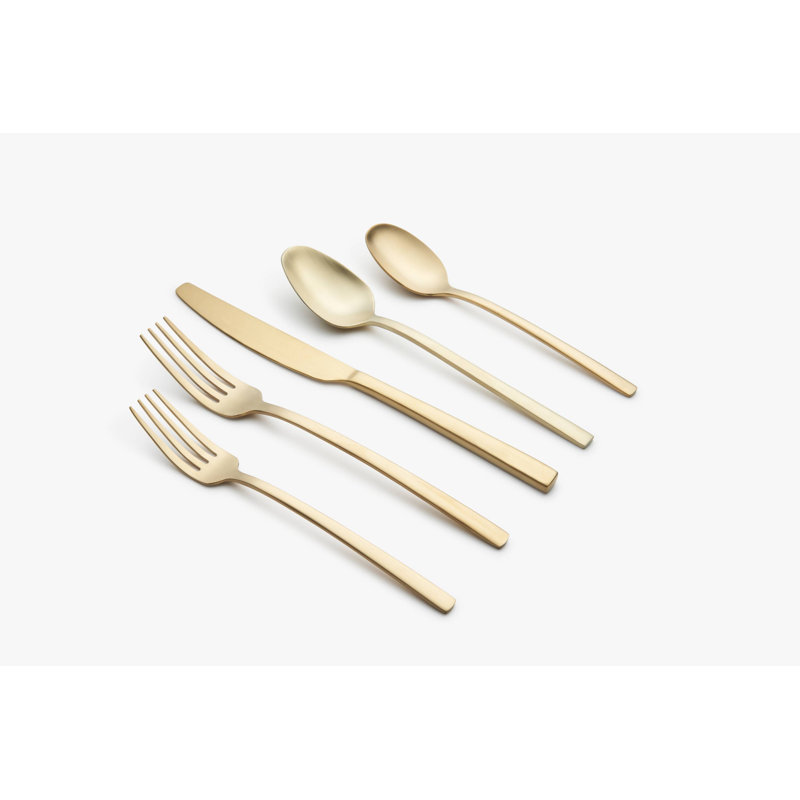 Beacon Satin 45-Piece Flatware Set, Gold