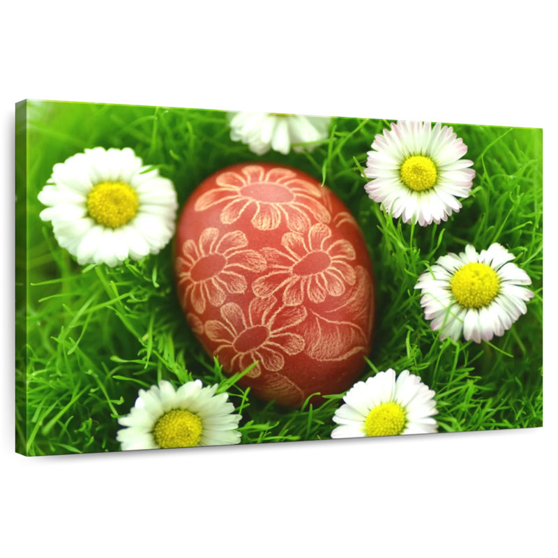 Œuf de Pâques floral Lelend, H 8 po x l 12 po