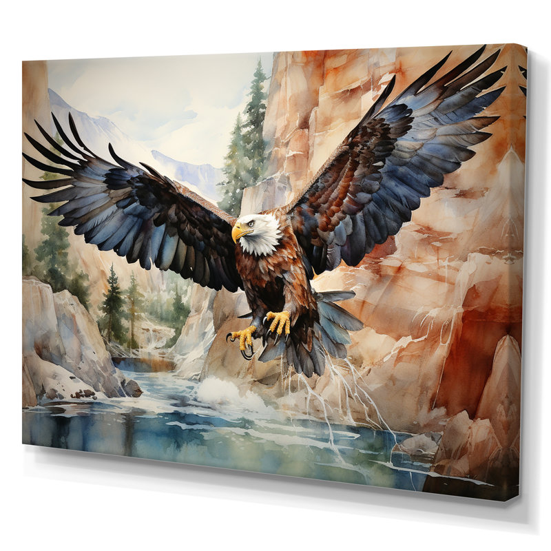 Western Canyon Eagle Echoes II - reproduction sur toile, H 30 po x l 40 po x P 1,5 po, Toile tendue