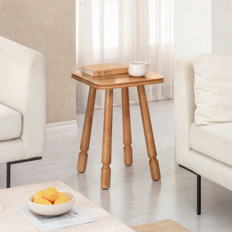 Bartholomeo 22" Solid Wood End Table, Mid Tone Honey