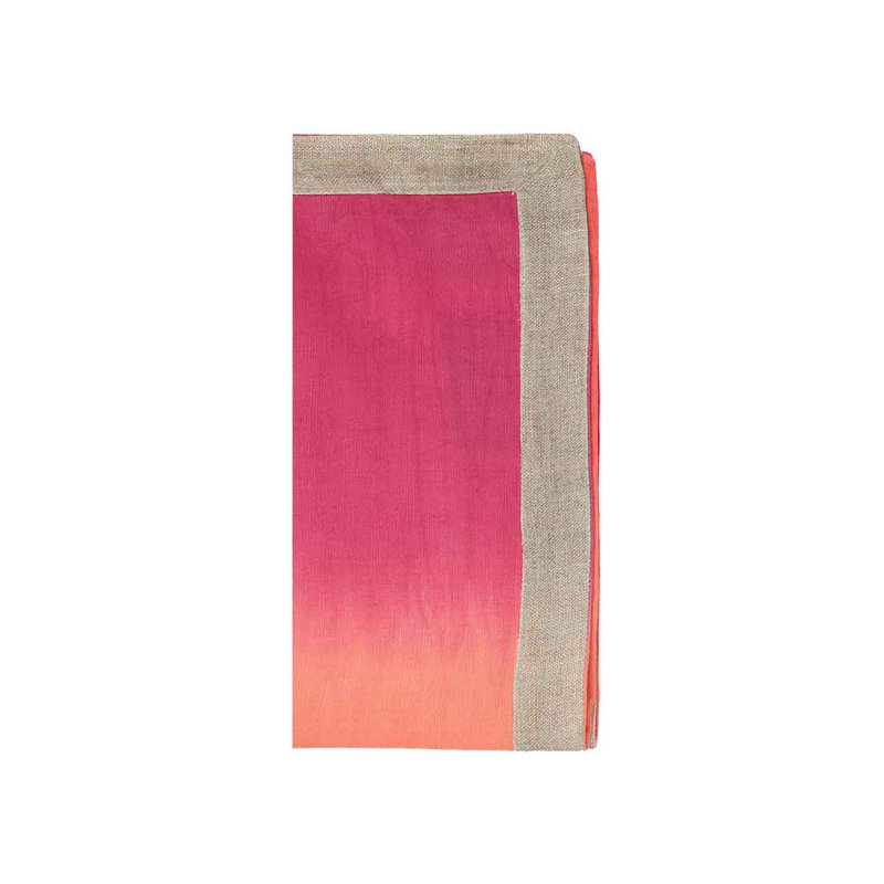 Dip Dye Linen Napkin, Fuchsia/Orange