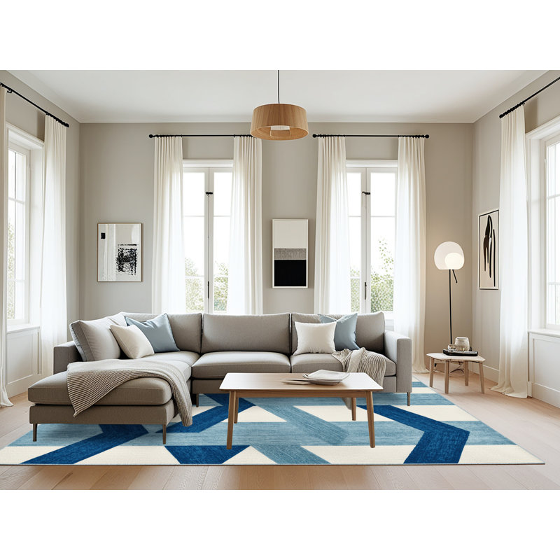 Tapis botanique brun lavable à la machine, Rectangle 8 pi x 10 pi