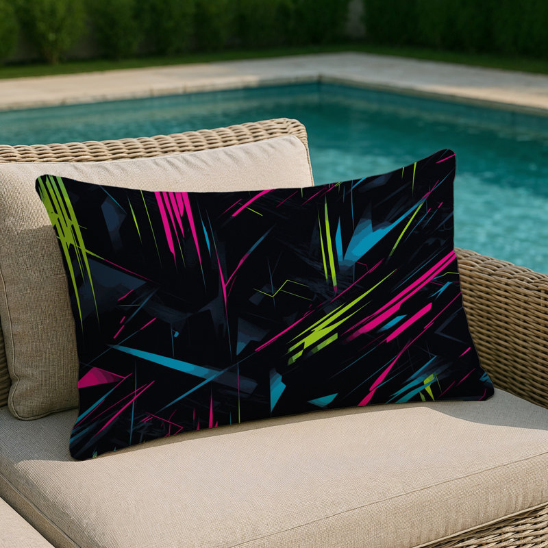 Neon Splinter Indoor And Outdoor Throw Pillow, Rectangle 14"H x 20"W