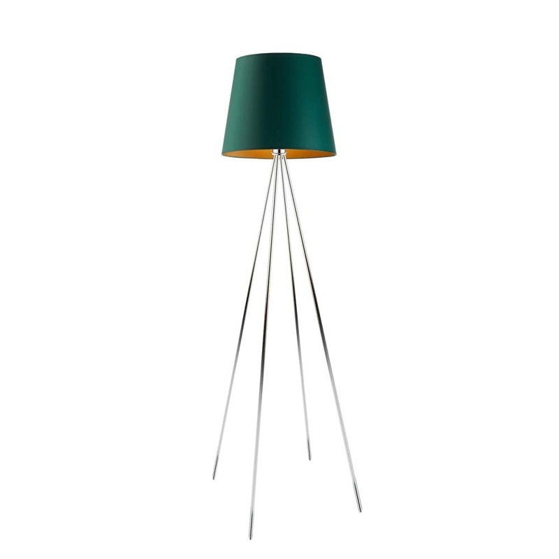 Arlaine 157 H cm Floor Lamp, Dark Grey/Gold Inside, Pink