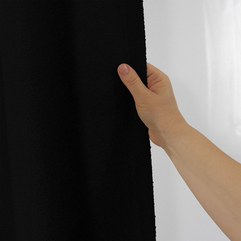 Extra Long & Extra Wide Polyester Decorative Curtain Single Panel, 52" W x 95" L, Black