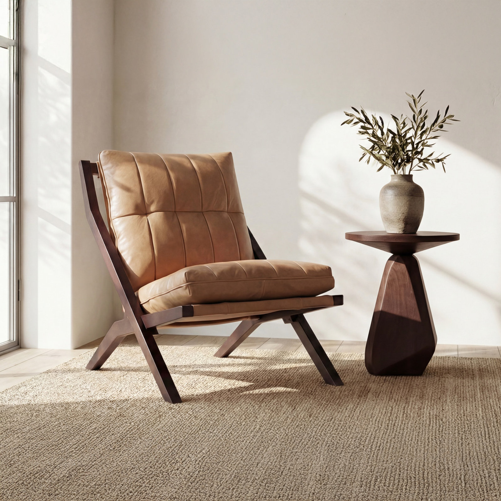 Acacia Lounge Chair, Tan
