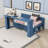 Wood Daybed with Removable Desk, Storage Drawers and Shelves-898254806-898254807