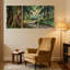 «Forest Path Sunlight Trees Reflection Nature», ensemble de 3 impressions sur toile-454958621