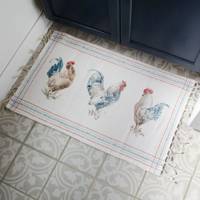  Rooster Trio Rug- Indoor/Outdoor