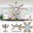 64 In. 6 Blades Indoor Ceiling Fan With LED Light Remote Control Reversible DC Motor-103679781-103679783