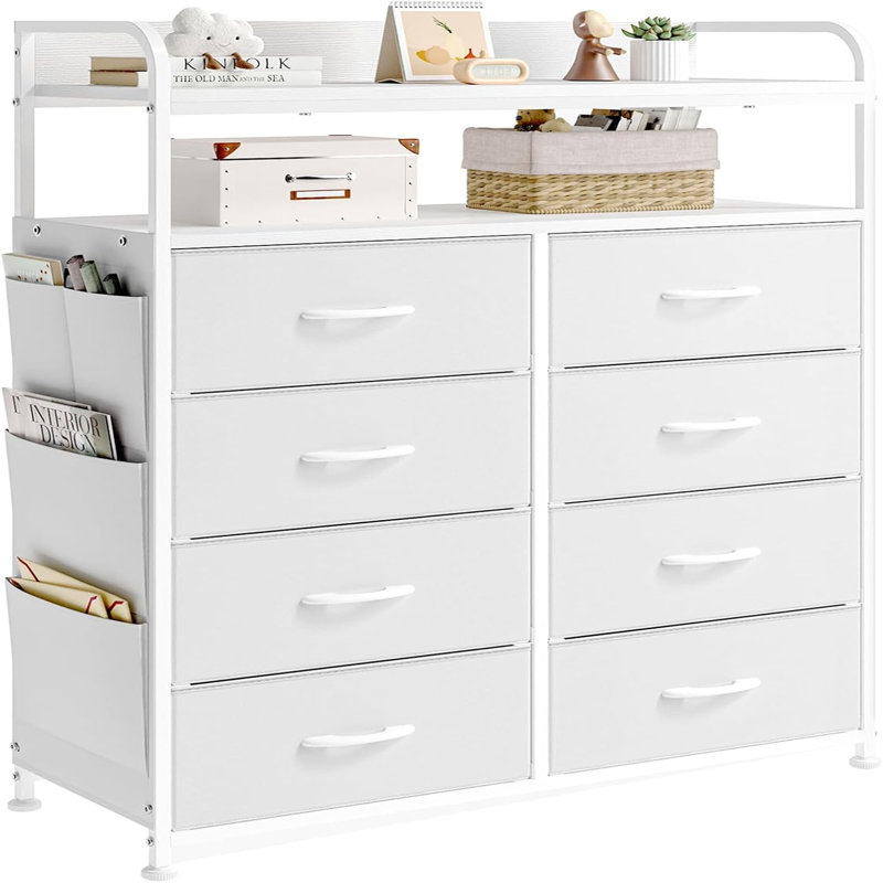 80cm W 8 - Drawer Chest of Drawers, White