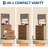 3 in 1 Vanity Desk with 3 Color LED, Compact Makeup Vanity Set with 2 AC Outlets & USB, Dressing Table with Drawers & Acrylic Doors, Nightstand Vanity Mirror, Jewelry Box, Hidden Chair-1152481996