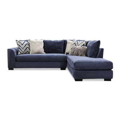 116.4" W Transitional Sectional, Navy