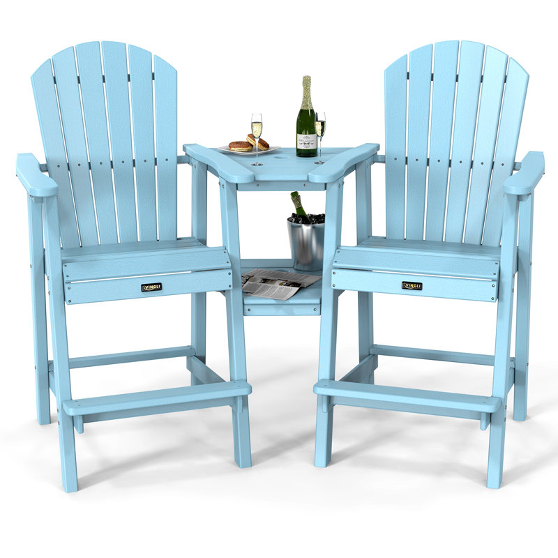 Tabouret de bar d'extérieur 28,3 po Cayse, Bleu