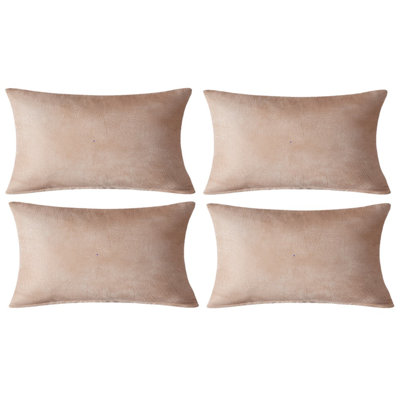 Ensemble de 4 housses de coussin en similicuir