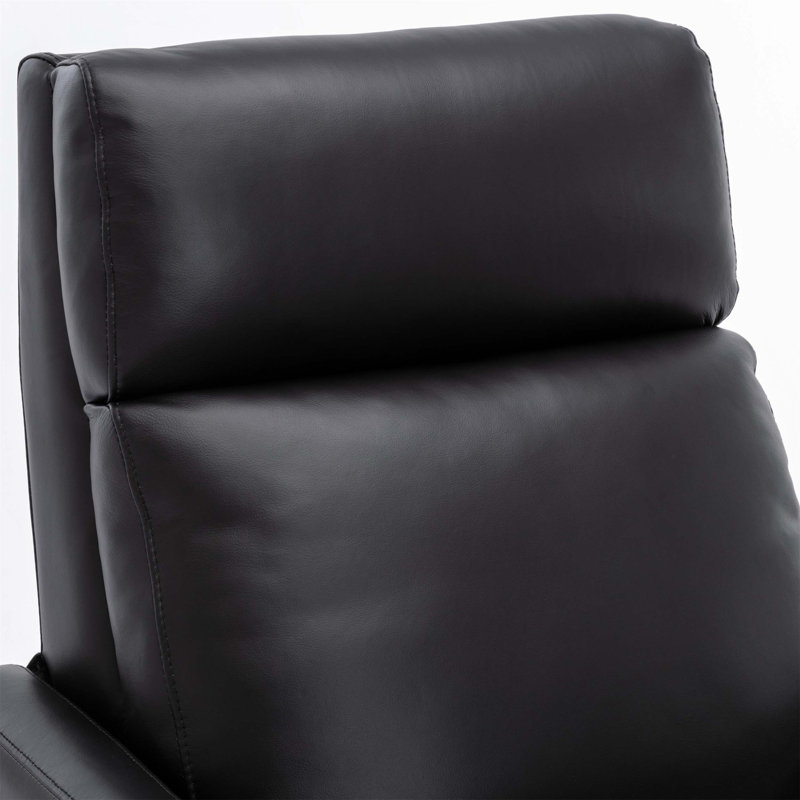 Mid-Century Modern Wood Frame Recliner With Chestnut Finish And Pocketed Coil Seating For Ultimate Comfort