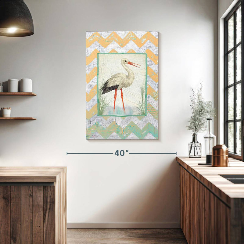 Brampt Crane In Water, 39" H x 26" W