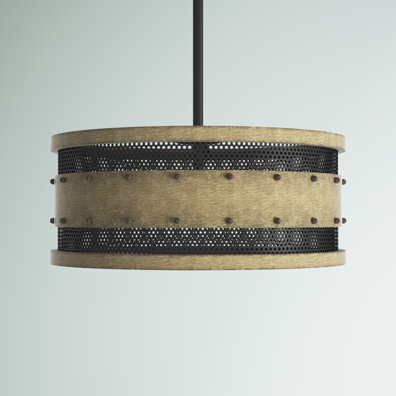 Hemmine 4 - Light Unique/Statement Pendant, Natural Walnut Metal Shade