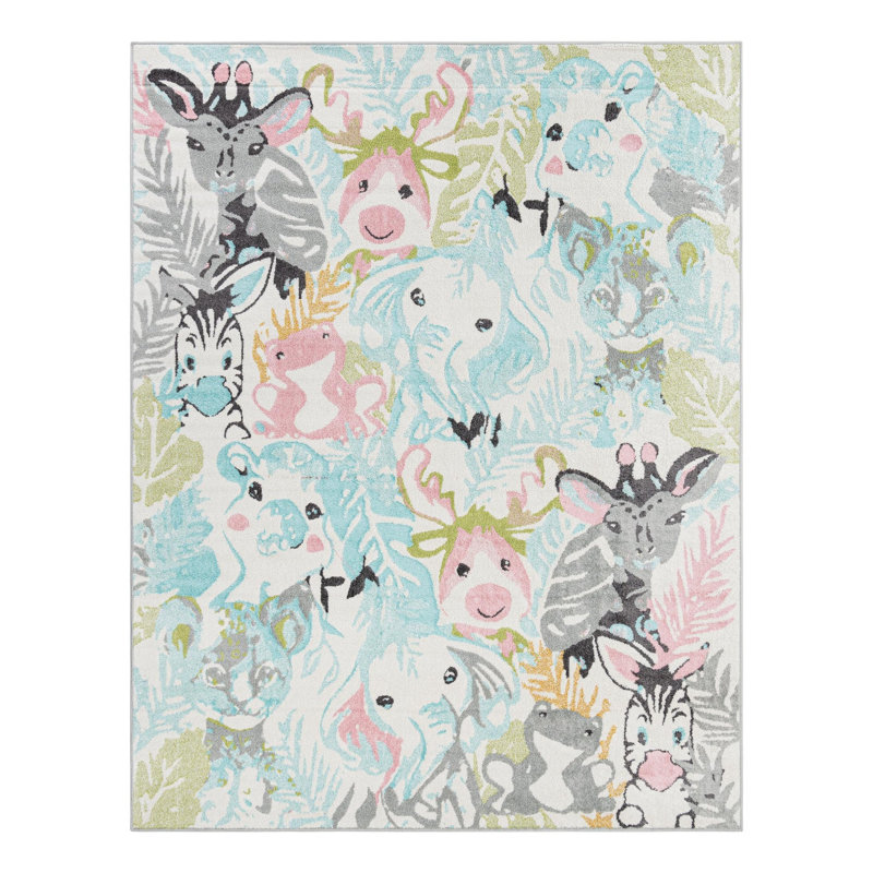 Unique Loom Peekaboo Whimsy Kids Rug, Rectangle 7'10" x 10'