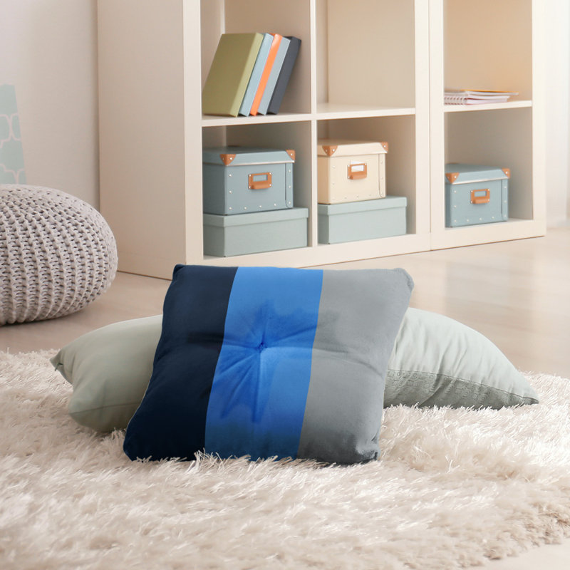  Coussin de sol touffeté, 30 po x 30 po, Bleu