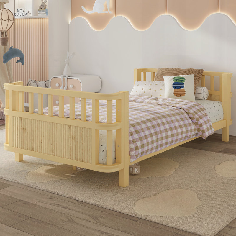 Lit plateforme moderne, Naturel, Lit simple