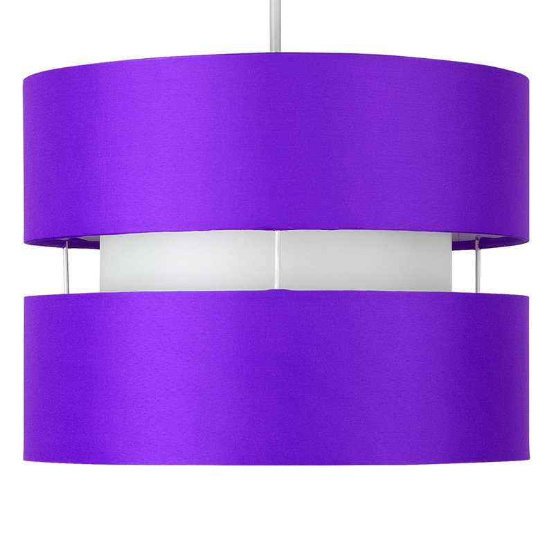 20 cm H Drum Cotton Pendant Shade ( Screw On ), Purple