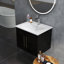Meuble-lavabo mural avec lavabo double et charnières à fermeture en douceur-1160380733
