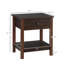 End Table With Drawer, Side Table With Top And Bottom Shelf For Small Spaces, Dark Brown