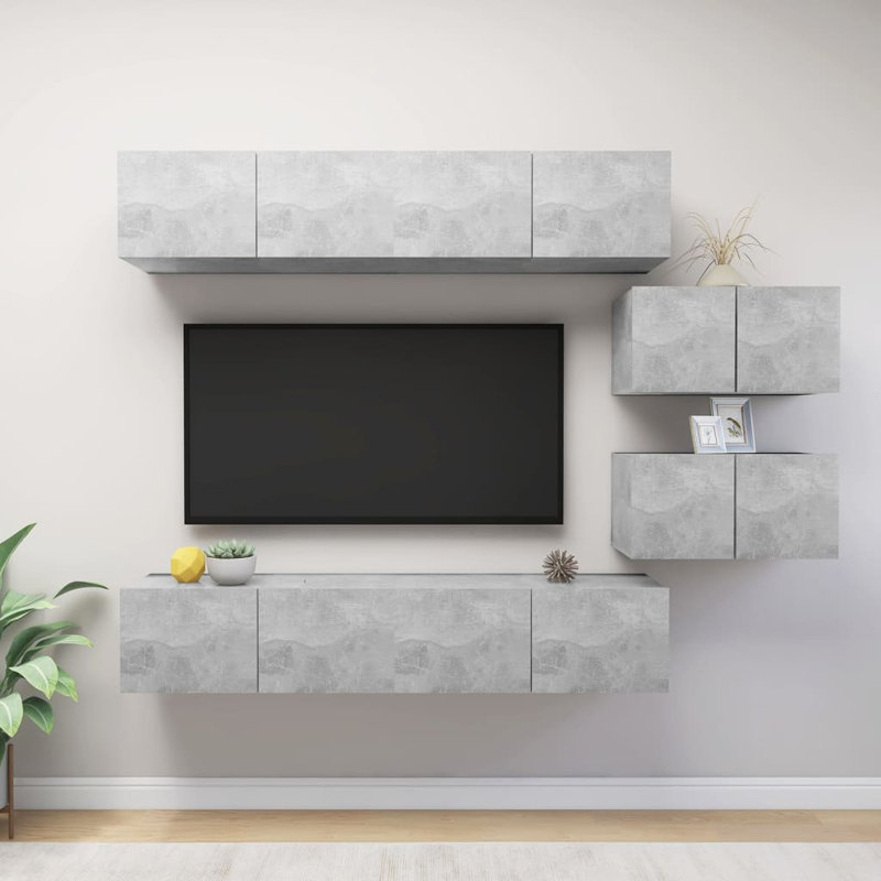 Azayvion TV Stand, Concrete Grey, 60 cm
