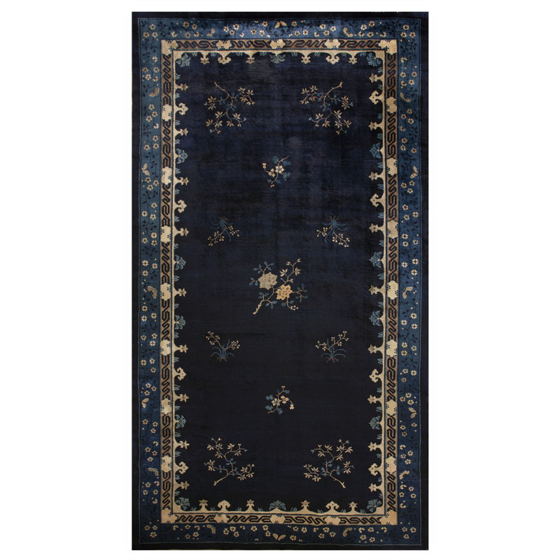 Antique Peking Large Room Size Wool Blue Navy Rug