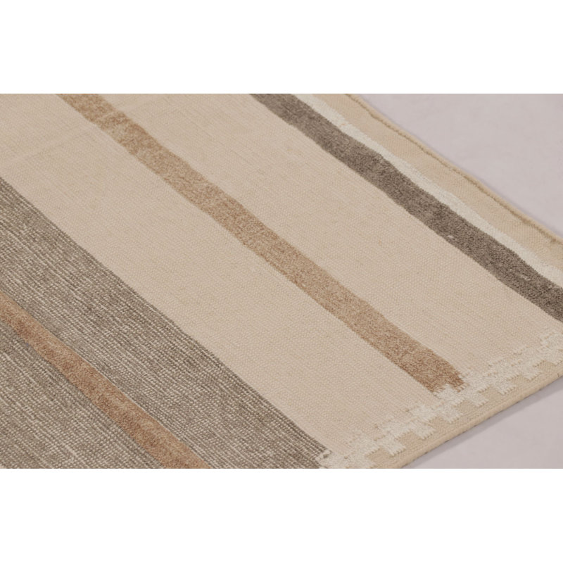 Kilim & Flat Weave Hand Woven Cotton Striped Area Rug