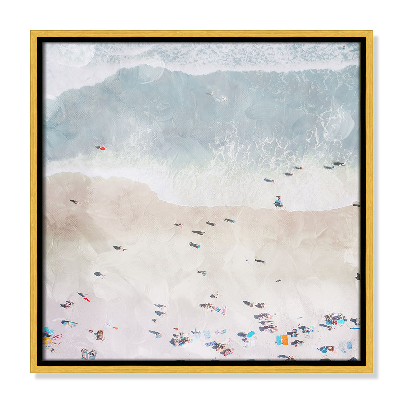 «Beaching Out I» par Milli Villa, H 17,5 po x l 17,5 po, Doré