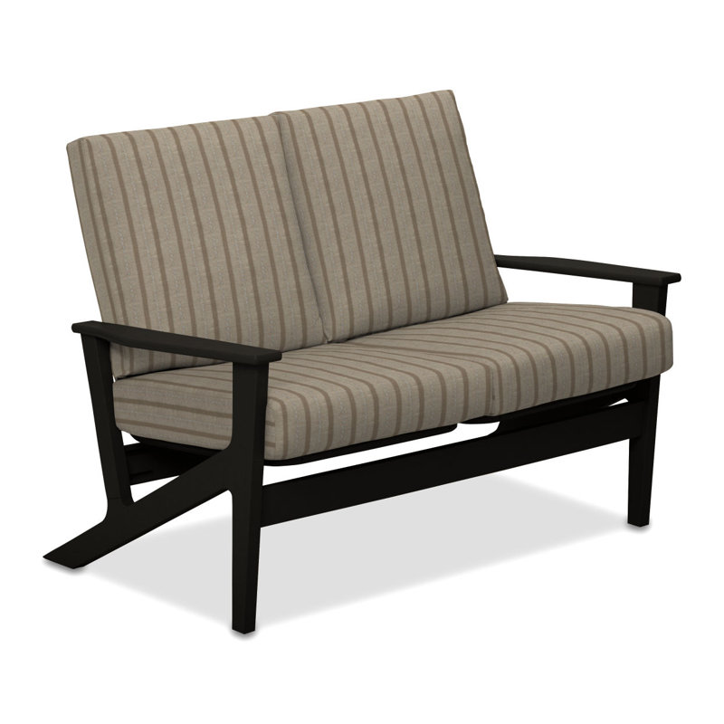 Chrisa 51.5'' Wide Loveseat with Cushions, Alley Wren, Textured Black