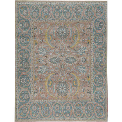 Oriental Area Rug in Blue/Light Red