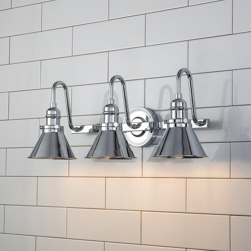 Meuble-lavabo 3 lumières Volya Provence, Chrome, Trois lumières