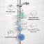 Exclusive Shower Caddy Shower Rack with 3 Shelves, 2 Hooks, 22 x 50 x 14 cm, Chrome