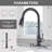 304 Stainless Steel Kitchen Sink Faucet with Pull Down Sprayer, High-Arc Single Handle Kitchen Faucet with Deck Plate-73013860
